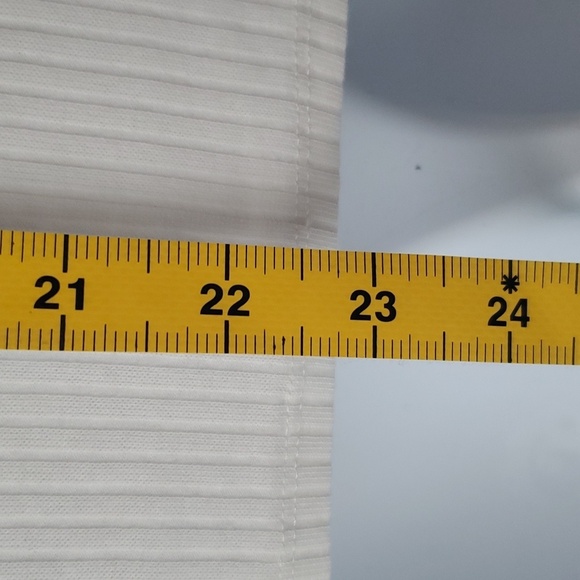 4/$30 **Open Edit One Sleeve Ribbed White Medium Top - Picture 9 of 9